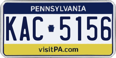 PA license plate KAC5156
