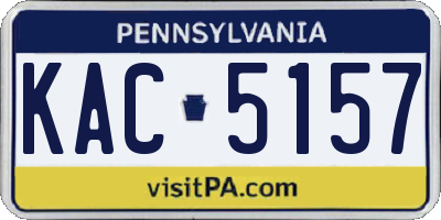 PA license plate KAC5157