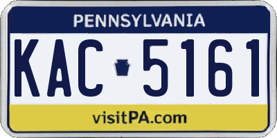 PA license plate KAC5161