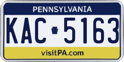 PA license plate KAC5163