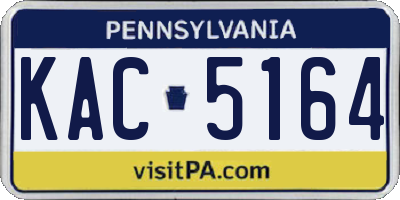 PA license plate KAC5164