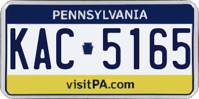 PA license plate KAC5165