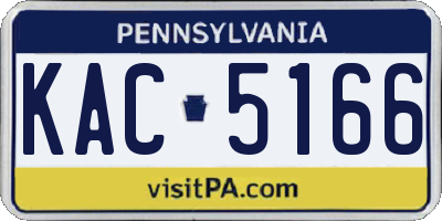 PA license plate KAC5166
