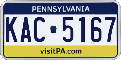 PA license plate KAC5167