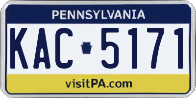 PA license plate KAC5171
