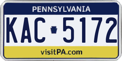 PA license plate KAC5172