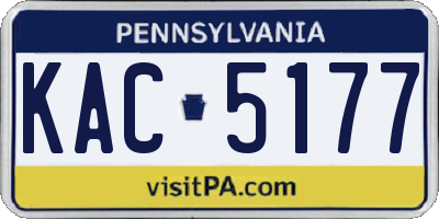 PA license plate KAC5177