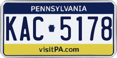 PA license plate KAC5178