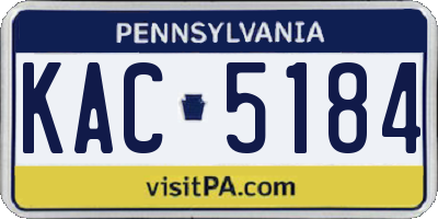 PA license plate KAC5184
