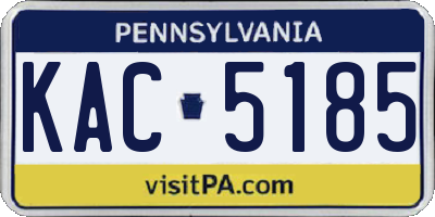 PA license plate KAC5185