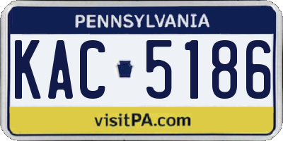 PA license plate KAC5186
