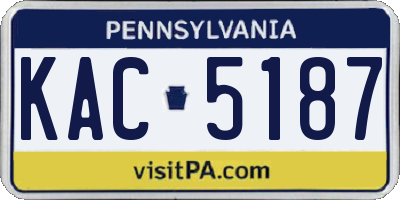 PA license plate KAC5187