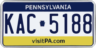 PA license plate KAC5188