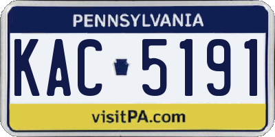 PA license plate KAC5191