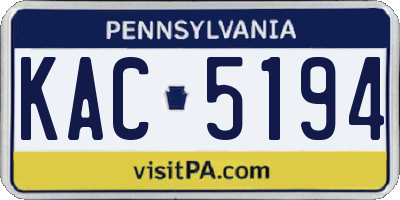 PA license plate KAC5194