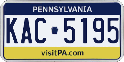 PA license plate KAC5195