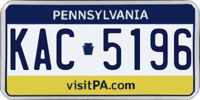 PA license plate KAC5196