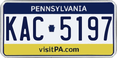 PA license plate KAC5197