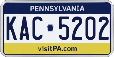 PA license plate KAC5202