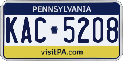 PA license plate KAC5208