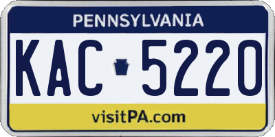 PA license plate KAC5220