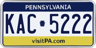 PA license plate KAC5222