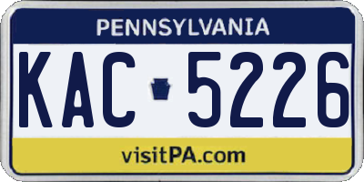 PA license plate KAC5226