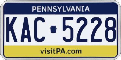 PA license plate KAC5228