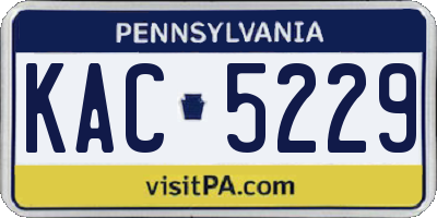 PA license plate KAC5229