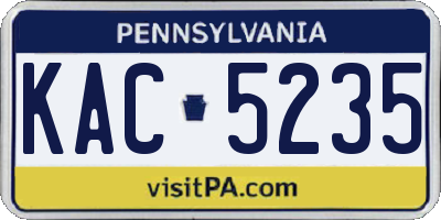 PA license plate KAC5235