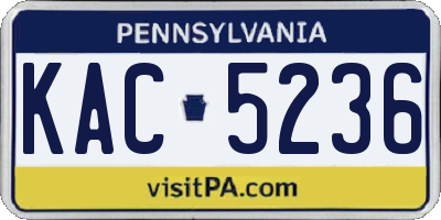 PA license plate KAC5236