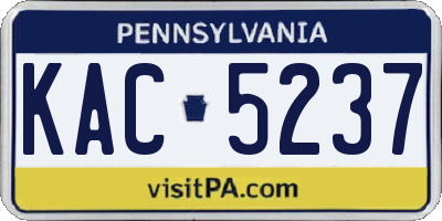 PA license plate KAC5237