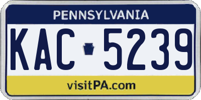 PA license plate KAC5239