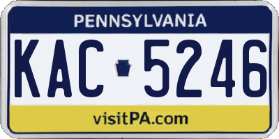 PA license plate KAC5246