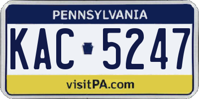 PA license plate KAC5247