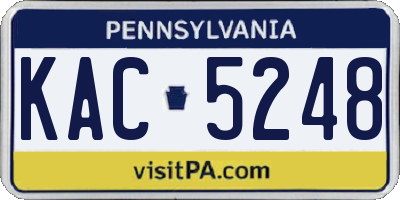 PA license plate KAC5248