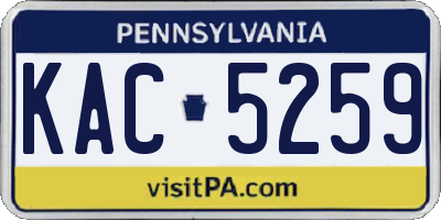 PA license plate KAC5259