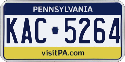 PA license plate KAC5264