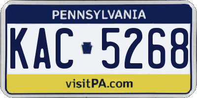 PA license plate KAC5268