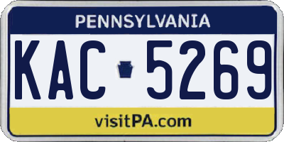 PA license plate KAC5269