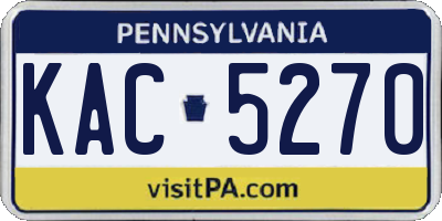 PA license plate KAC5270