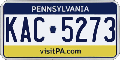 PA license plate KAC5273