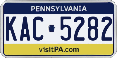 PA license plate KAC5282
