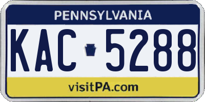 PA license plate KAC5288