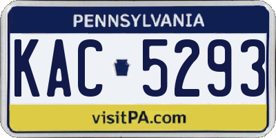 PA license plate KAC5293