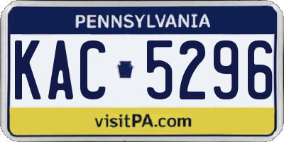PA license plate KAC5296