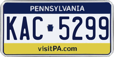 PA license plate KAC5299