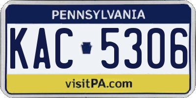 PA license plate KAC5306