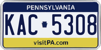 PA license plate KAC5308