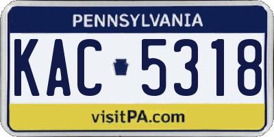 PA license plate KAC5318